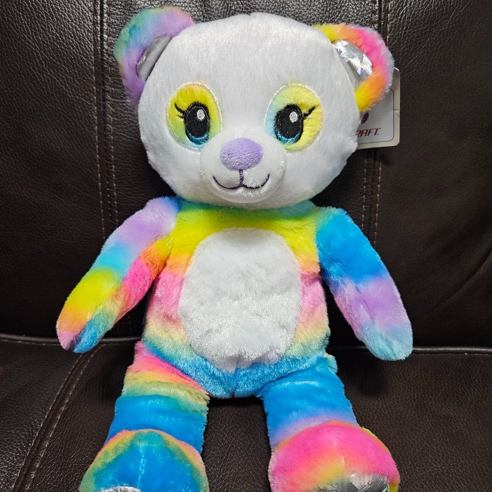 B-A-B Rainbow PANDA Toy  Build-a-Bear Plush Stuffed Sweet Sparkle Teddy Bear